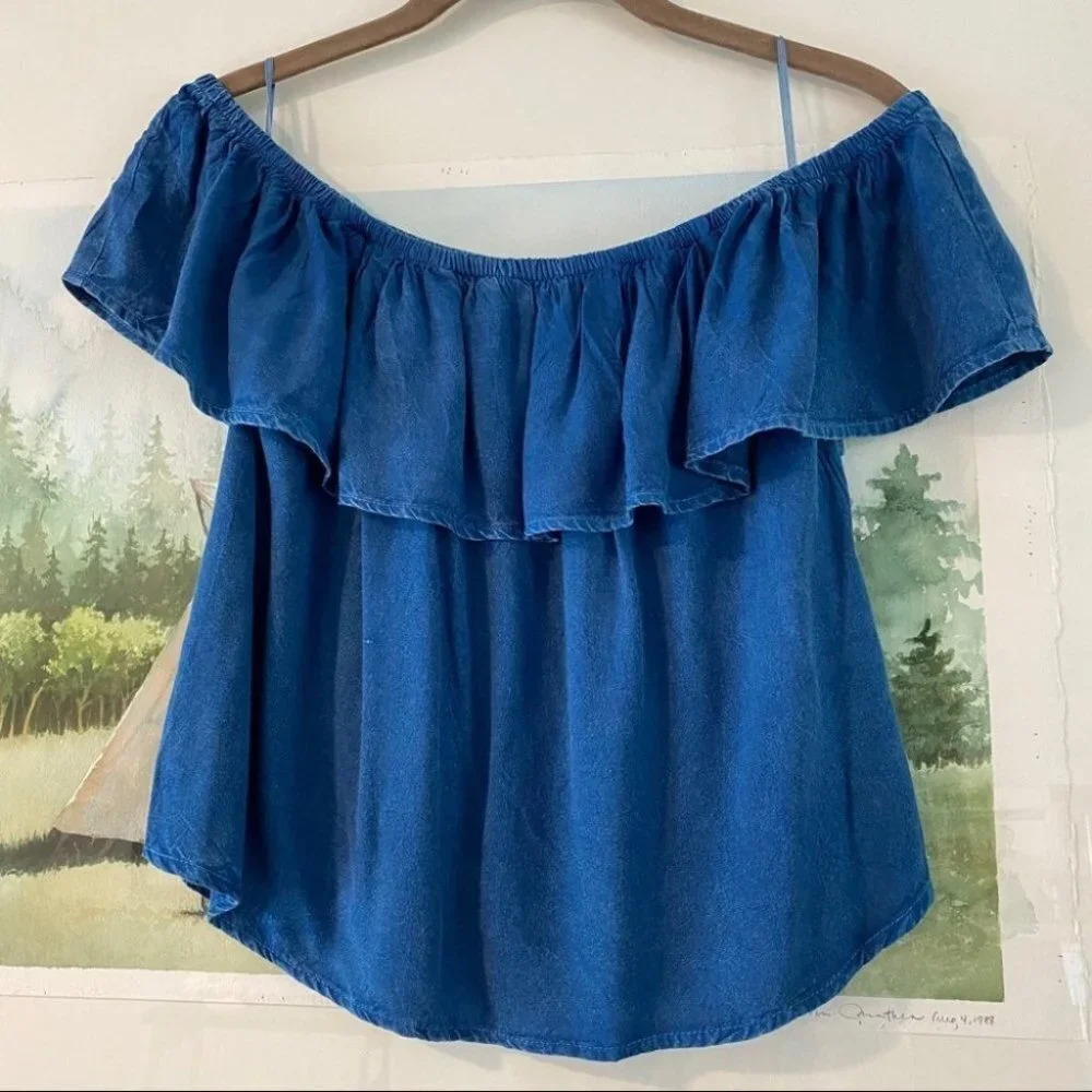 Style Envy Boho Cropped Off Shoulder Top Blouse